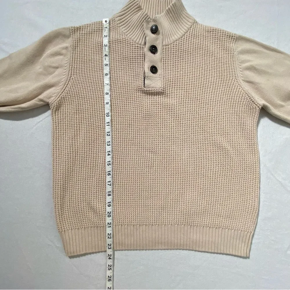 Weatherproof Vintage Mock Neck Shaker Knit Sweater Beige Men’s Size M
